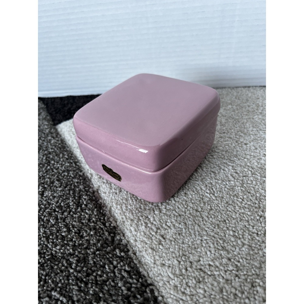 HAEGER PINK SQUARE TRINKET BOX w/ LID, USA 926 - Picture 10 of 10